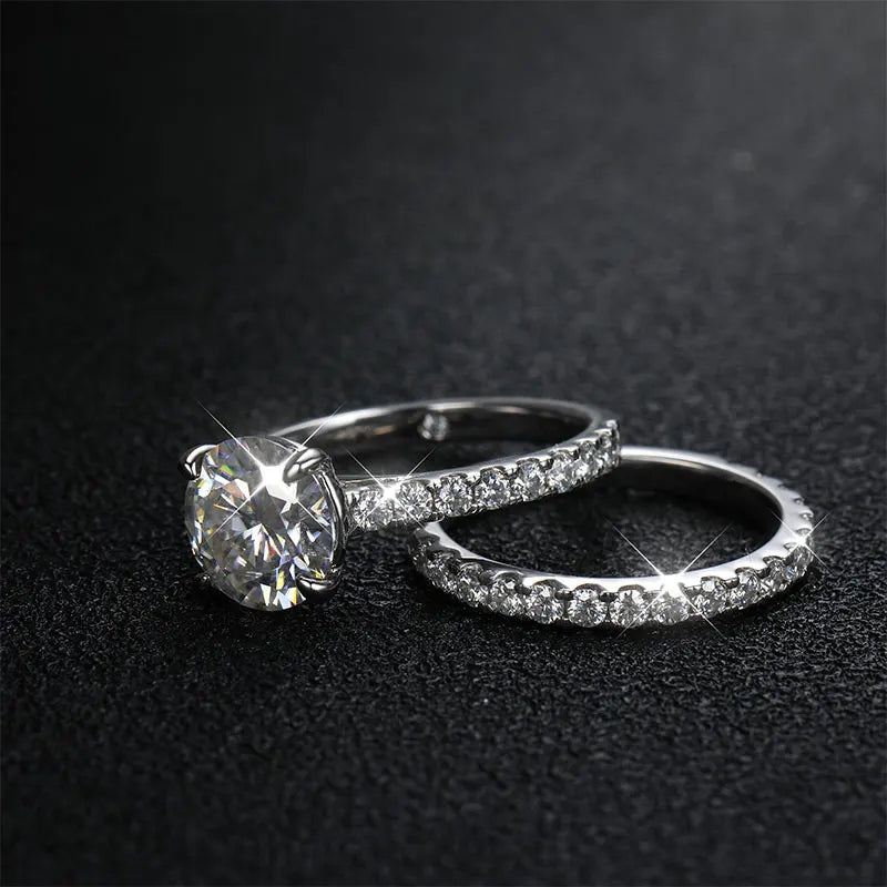 Moissanite Rings for women Sparkling Diamond Bridal Sets