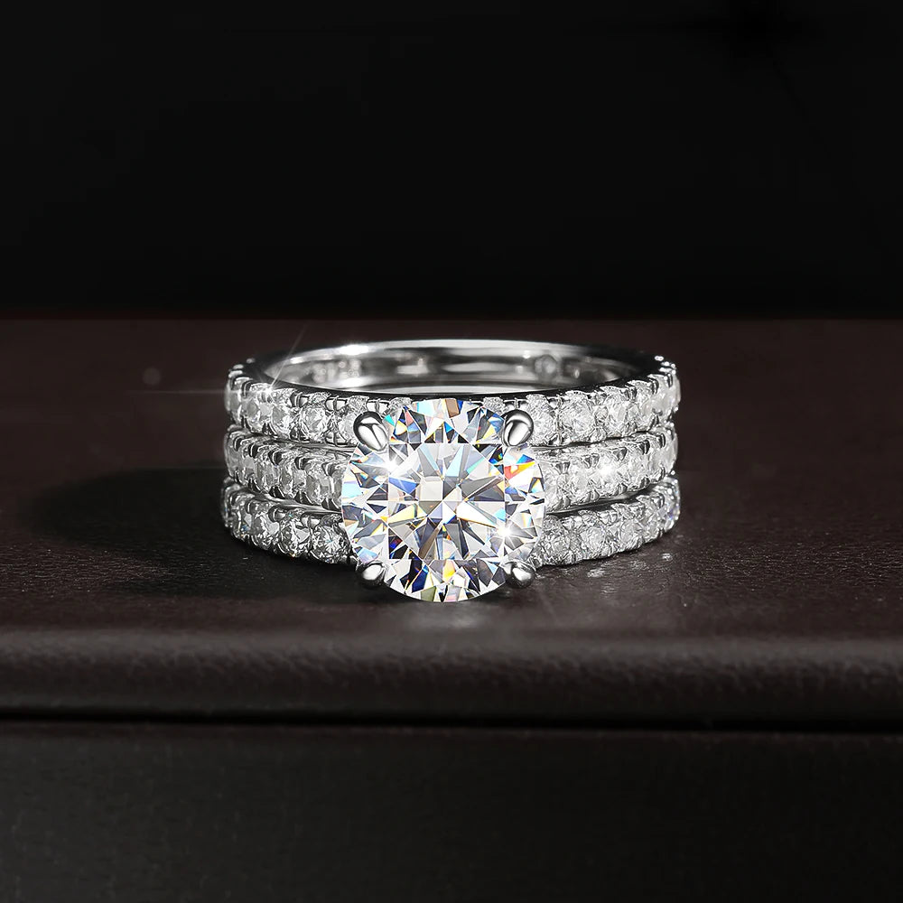 Moissanite Rings for women Sparkling Diamond Bridal Sets