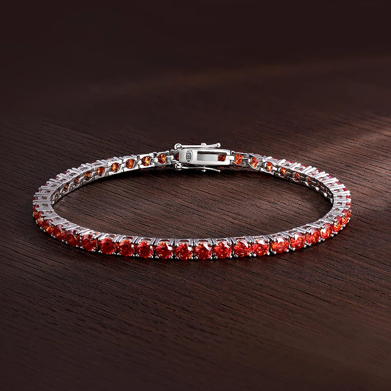 All Red Moissanite Tennis Bracelets for Women Man