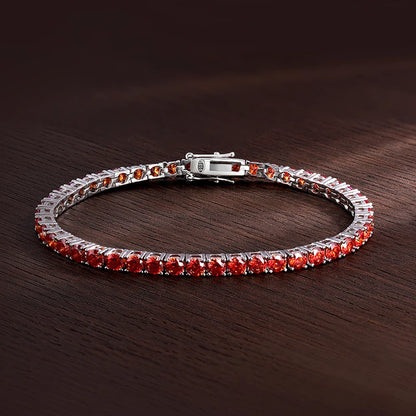 All Red Moissanite Tennis Bracelets for Women Man