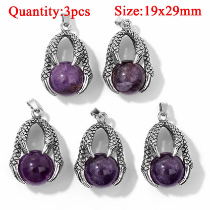 Fashion Amethyst Stone Gem Pendant Natural Purple