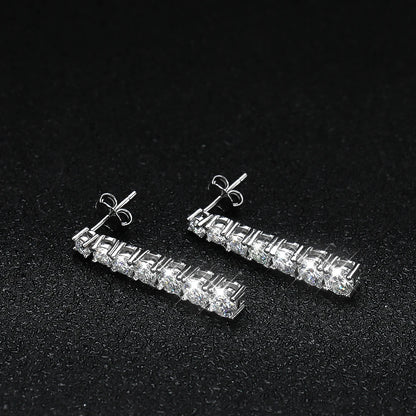 Moissanite Pendant Earrings with GRA s925 Sterling Sliver Plated 18k White Gold