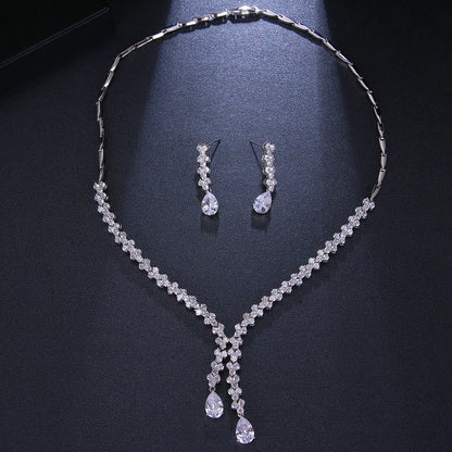 Bridal Zirconia Full Jewelry CZ Crystal Wedding Jewelry Sets