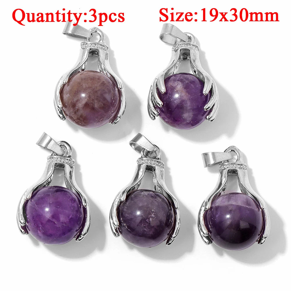 Fashion Amethyst Stone Gem Pendant Natural Purple