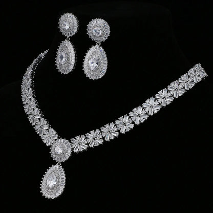 Cubic Zirconia Jewelry Sets with CZ Crystal Bracelet Necklace and Earring