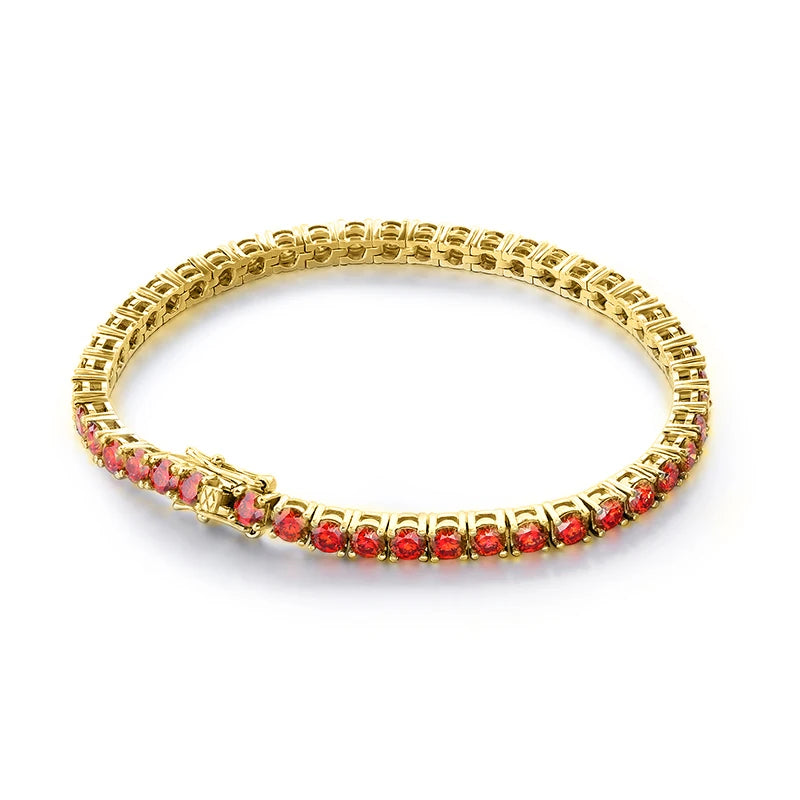 All Red Moissanite Tennis Bracelets for Women Man