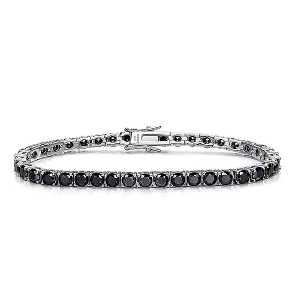 3mm 4mm Black Moissanite Tennis Bracelet Full Diamond18k Hip-hop Bracelets f