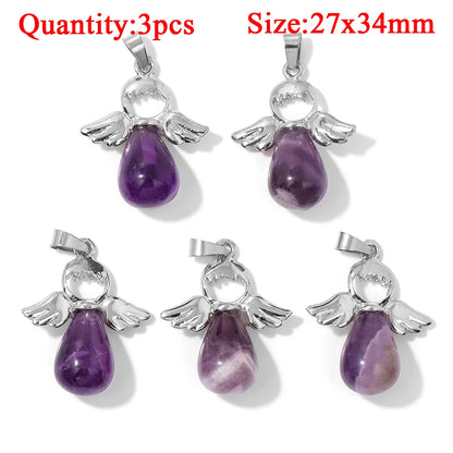 Fashion Amethyst Stone Gem Pendant Natural Purple