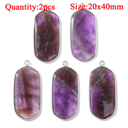 Fashion Amethyst Stone Gem Pendant Natural Purple