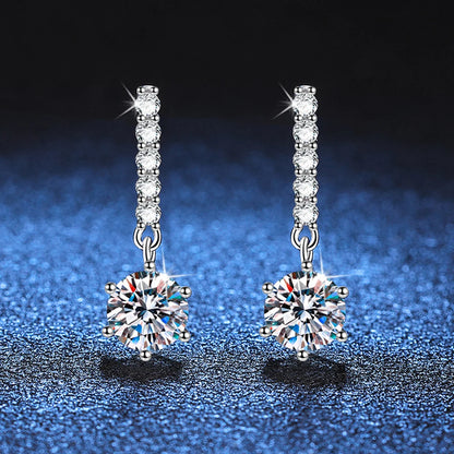 Color Moissanite Earrings Sparkling Diamond Fine Jewelry with GRA 925 18k