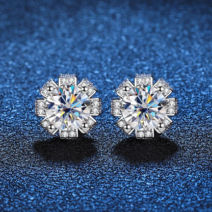 2ct Moissanite Earring s925 Sterling Sliver Plated 18k White Gold