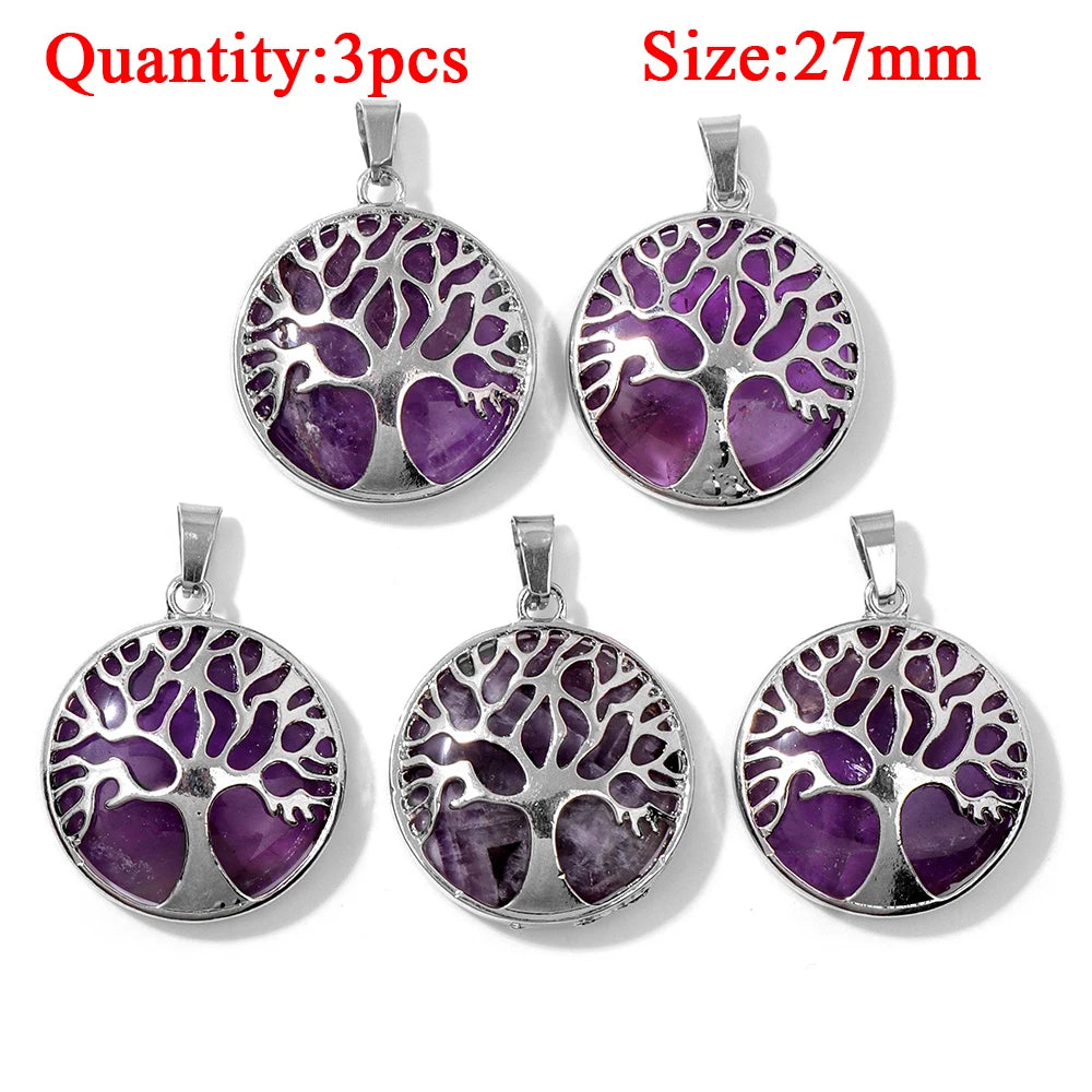 Fashion Amethyst Stone Gem Pendant Natural Purple