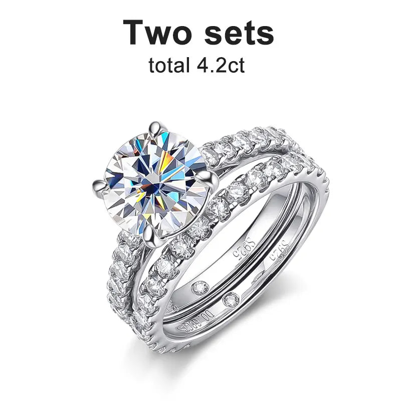 Moissanite Rings for women Sparkling Diamond Bridal Sets