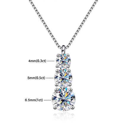 Moissanite Diamond Necklace for Woman Wedding Jewelry with GRA 925