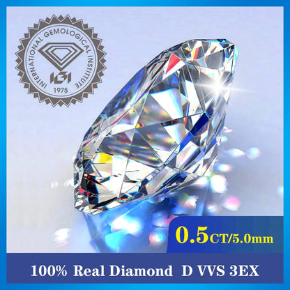 100% Real Diamond D Color Super White Round 3 Excellent Cut Loose Lab Diamond