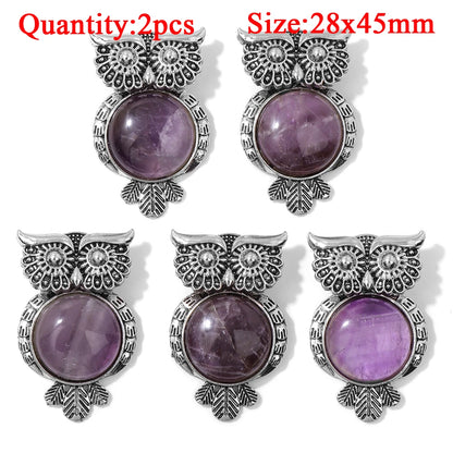 Fashion Amethyst Stone Gem Pendant Natural Purple