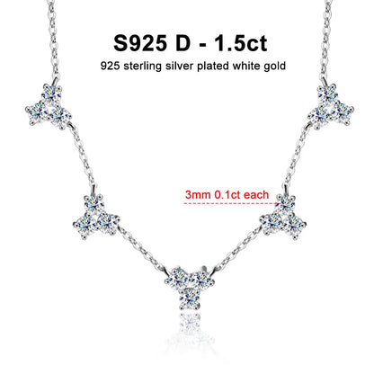 Moissanite Necklace Lab Diamond GRA Certified Fine Jewelry 925 Sterling Silver