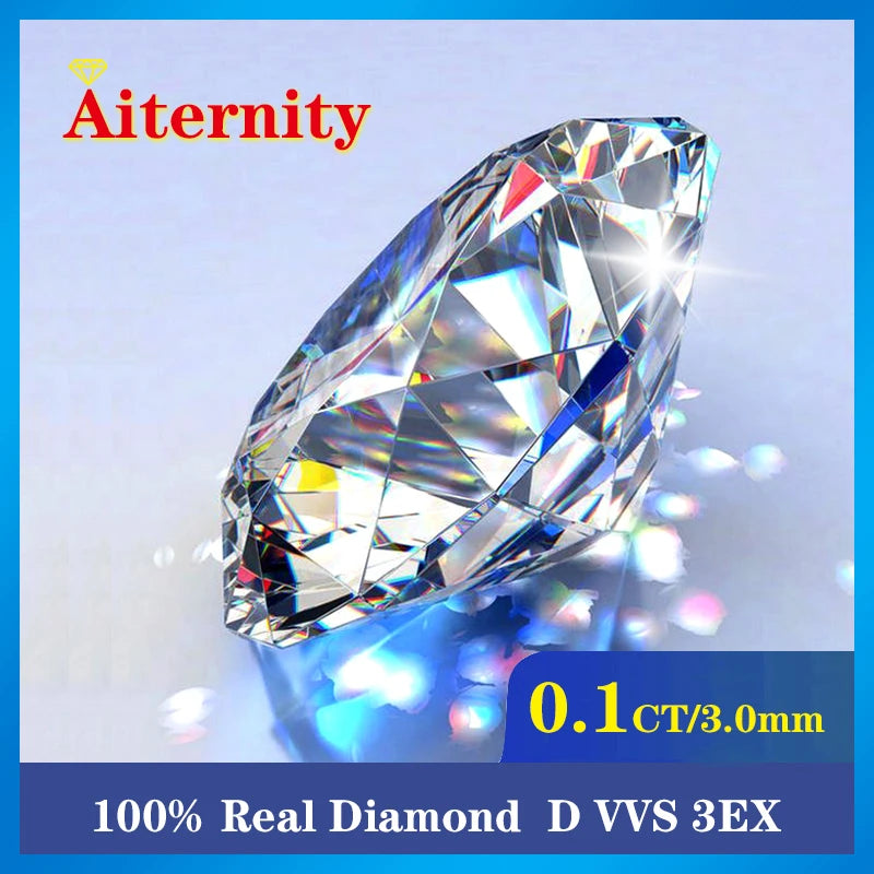 100% Real Diamond D Color Super White Round 3 Excellent Cut Loose Lab Diamond