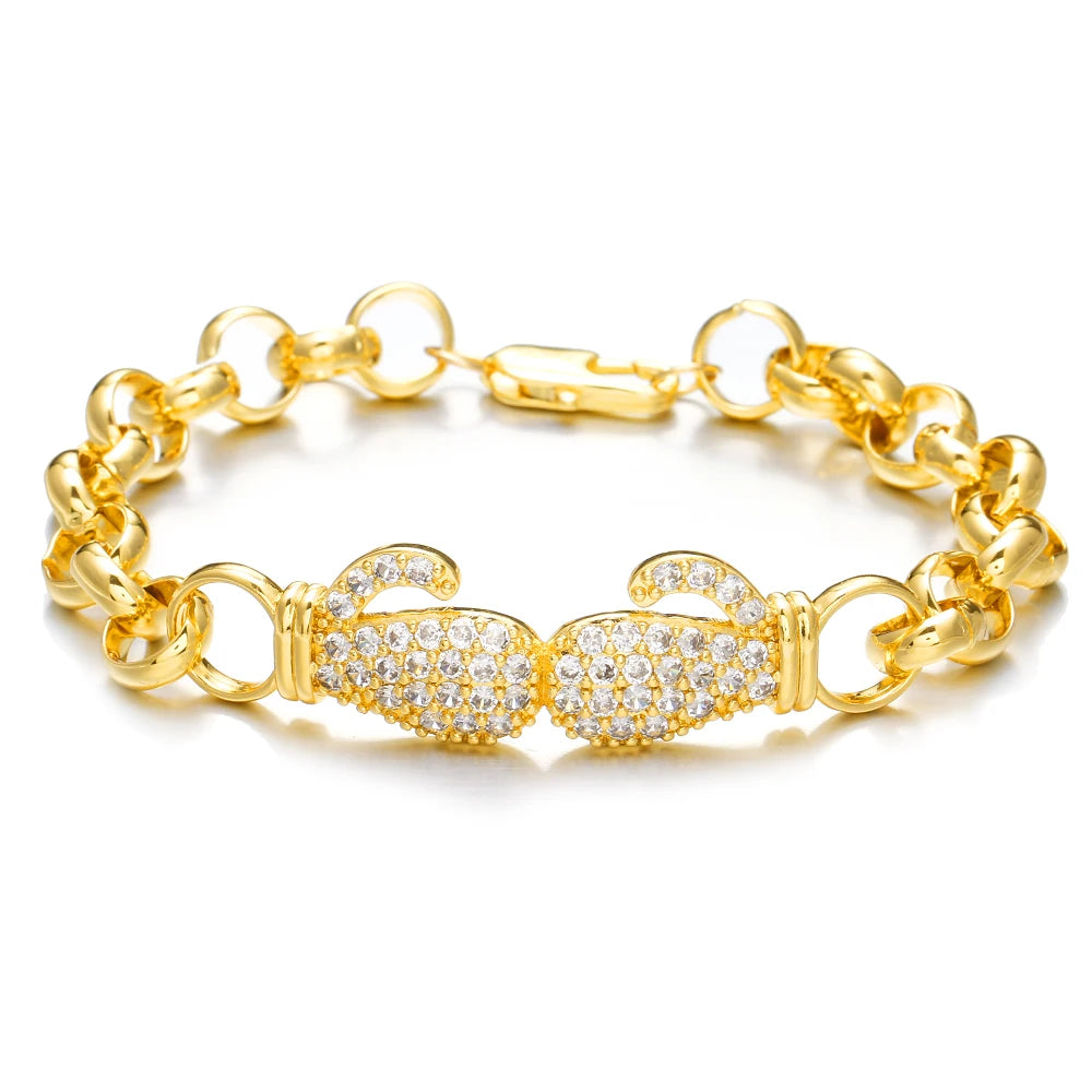 New Arrival Luxury Stackable Statement Bangle Cubic Zircon Crystal