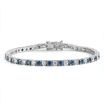 Blue Moissanite Tennis Bracelets for Women Man Diamond with Certificate