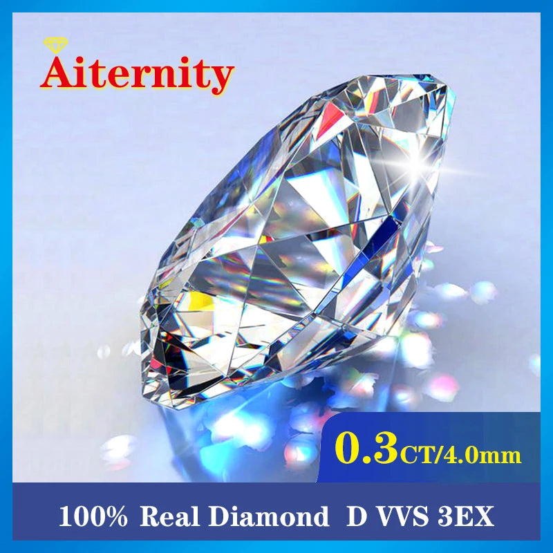 100% Real Diamond D Color Super White Round 3 Excellent Cut Loose Lab Diamond