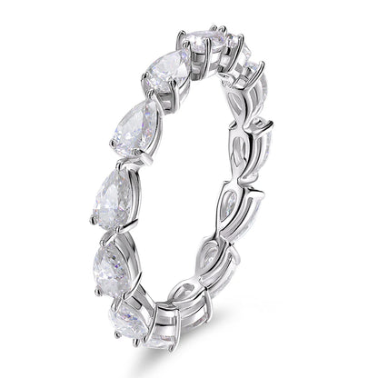 Pear Cut Moissanite Eternity Rings for Women