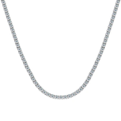 Full Moissanite Tennis Necklace with Pendant 925 Sterling Sliver Plated 18k