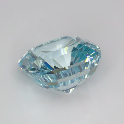 New Light Aquamarine 10x10mm Cushion Millennium Cut Cubic Zirconia Stones