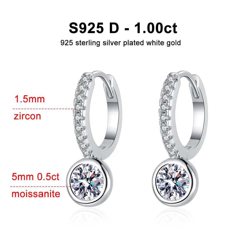 D Color Moissanite Pendant Earring Lab Diamond GRA Certified Fine Jewelry