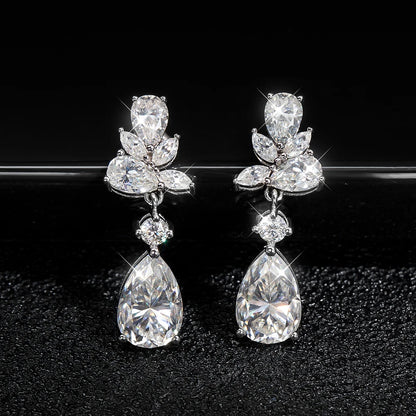 Moissanite Earrings Luxury Earring Jewelry s925 Sterling Sliver Plated 18k Gold