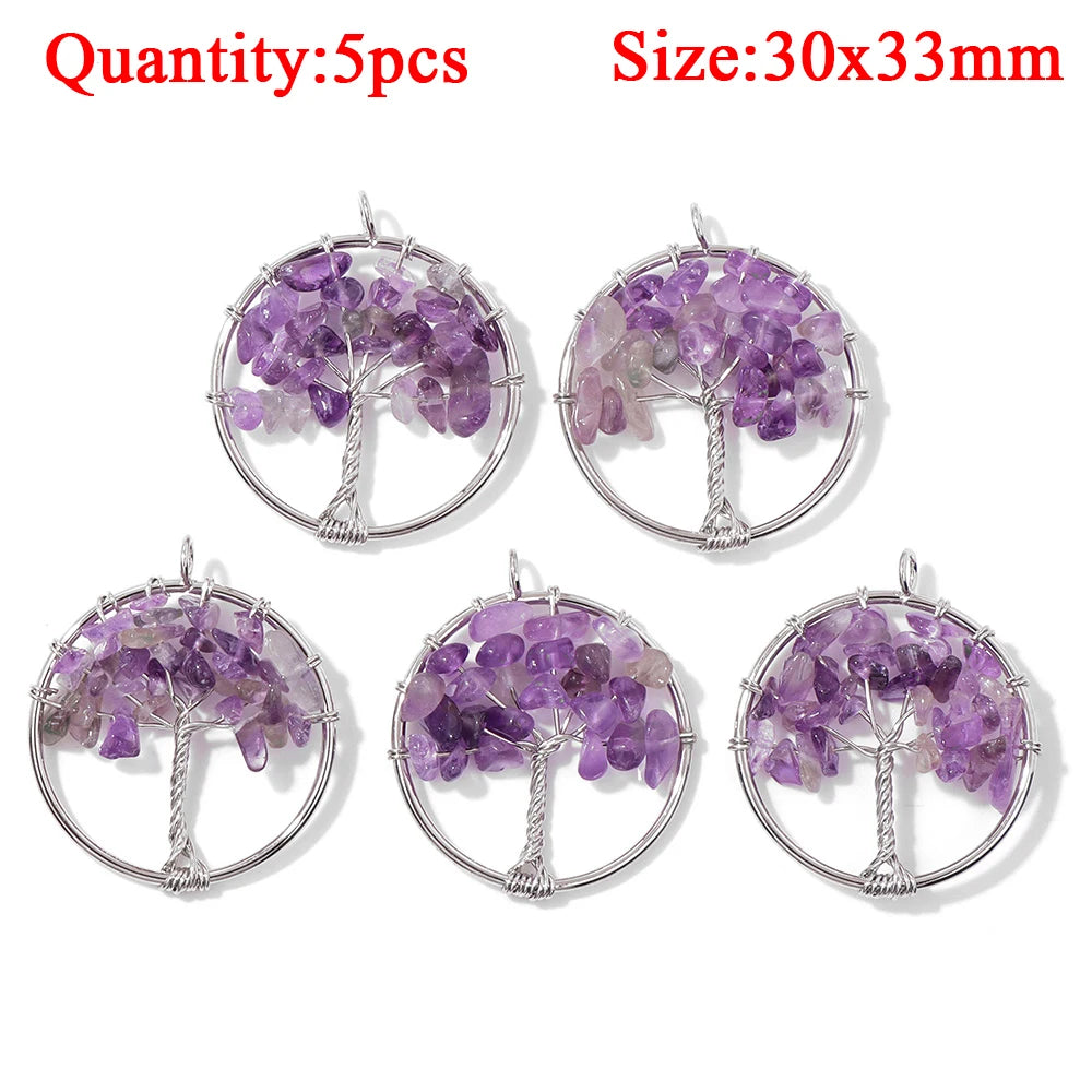 Fashion Amethyst Stone Gem Pendant Natural Purple