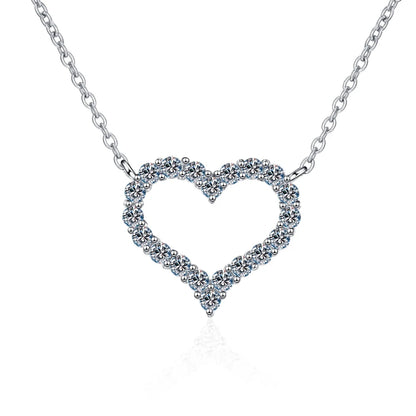 Sparking Moissanite Necklace Heart Pendant for Women s925 Sterling Sliver Plated 18k