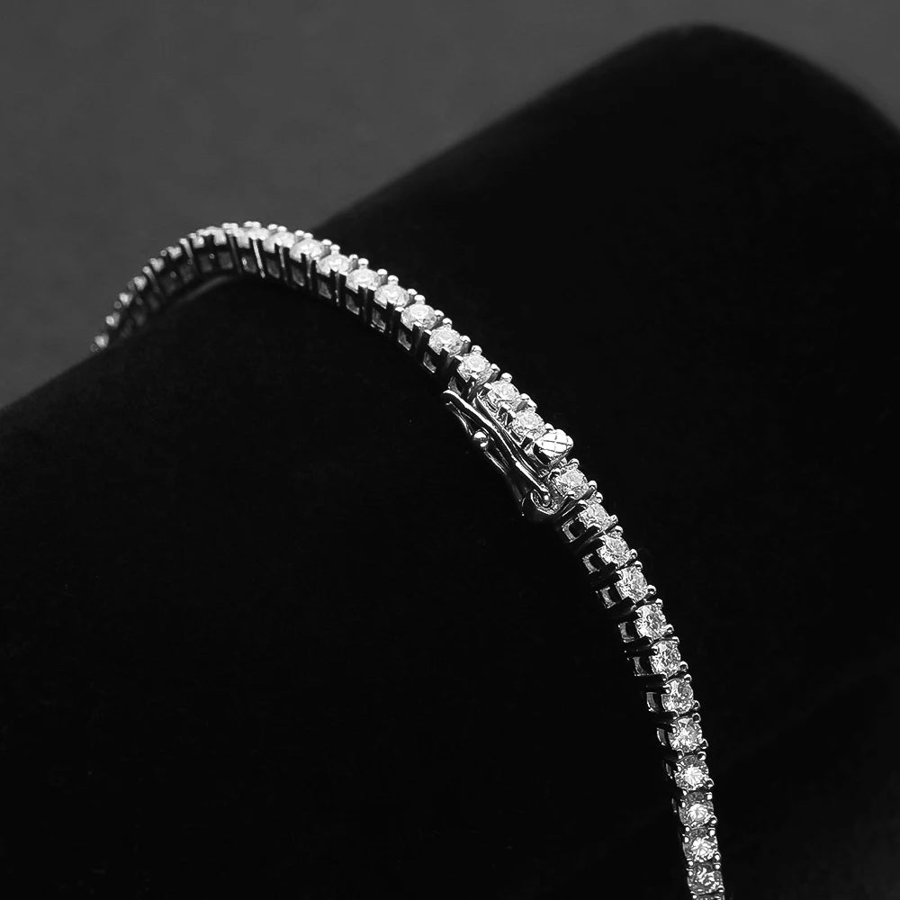 2.5mm Moissanite Tennis Necklace Full Diamonds Pendant with GRA Certificate