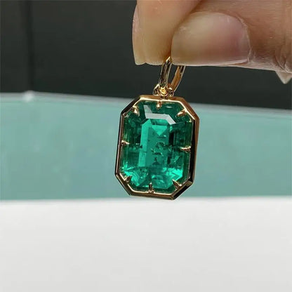 Pirmiana Colected Lab Grown Emerald Colombia Green Color with Nice Inclusions Like Natual Gemstone for  Pendant Necklaces