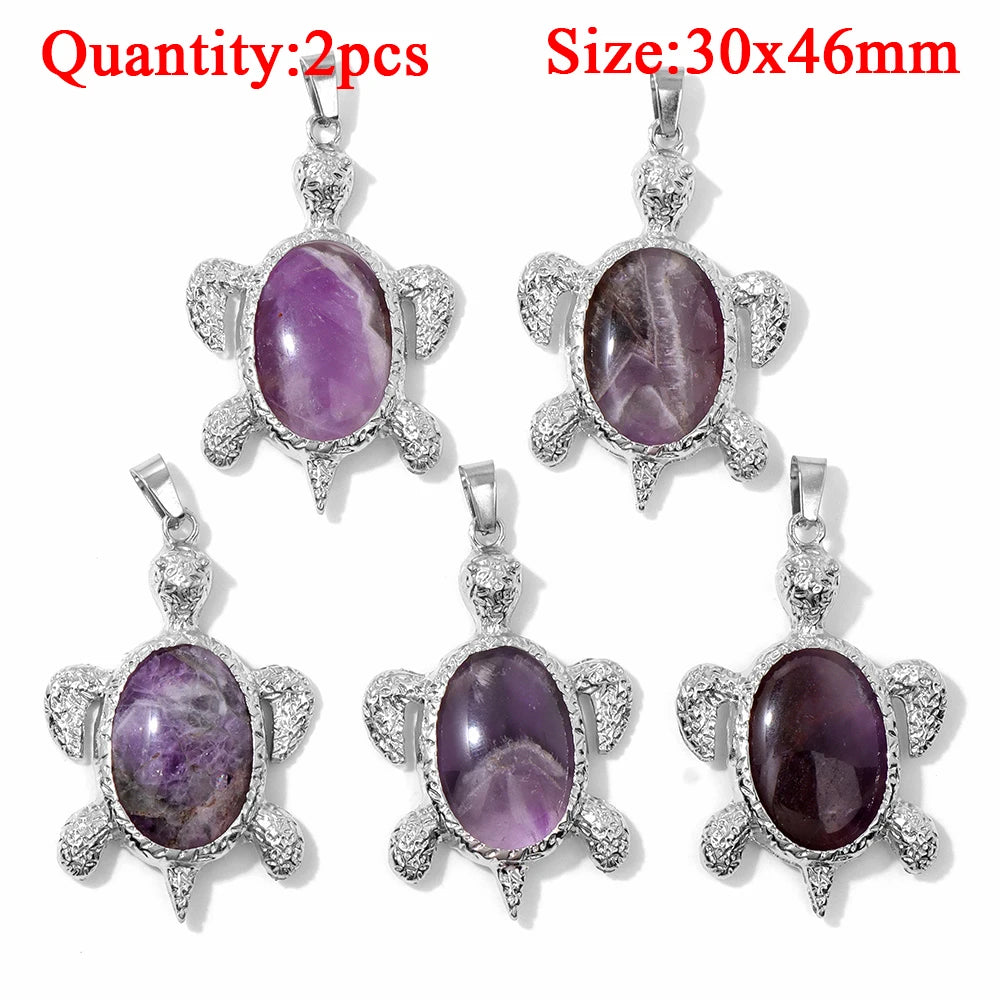 Fashion Amethyst Stone Gem Pendant Natural Purple