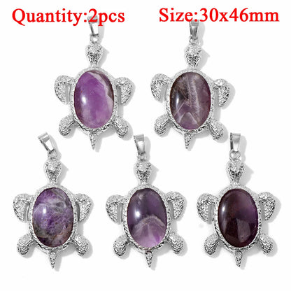 Fashion Amethyst Stone Gem Pendant Natural Purple