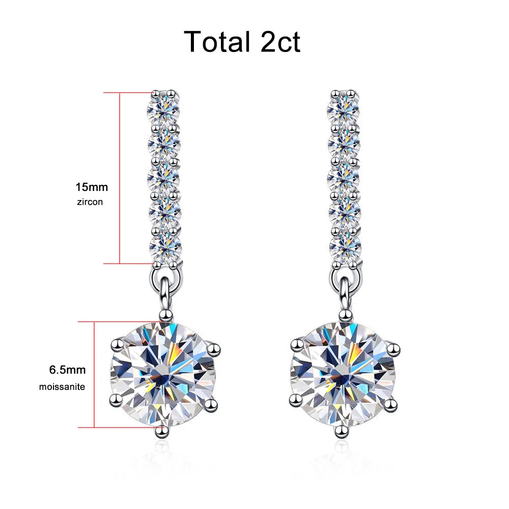 Color Moissanite Earrings Sparkling Diamond Fine Jewelry with GRA 925 18k