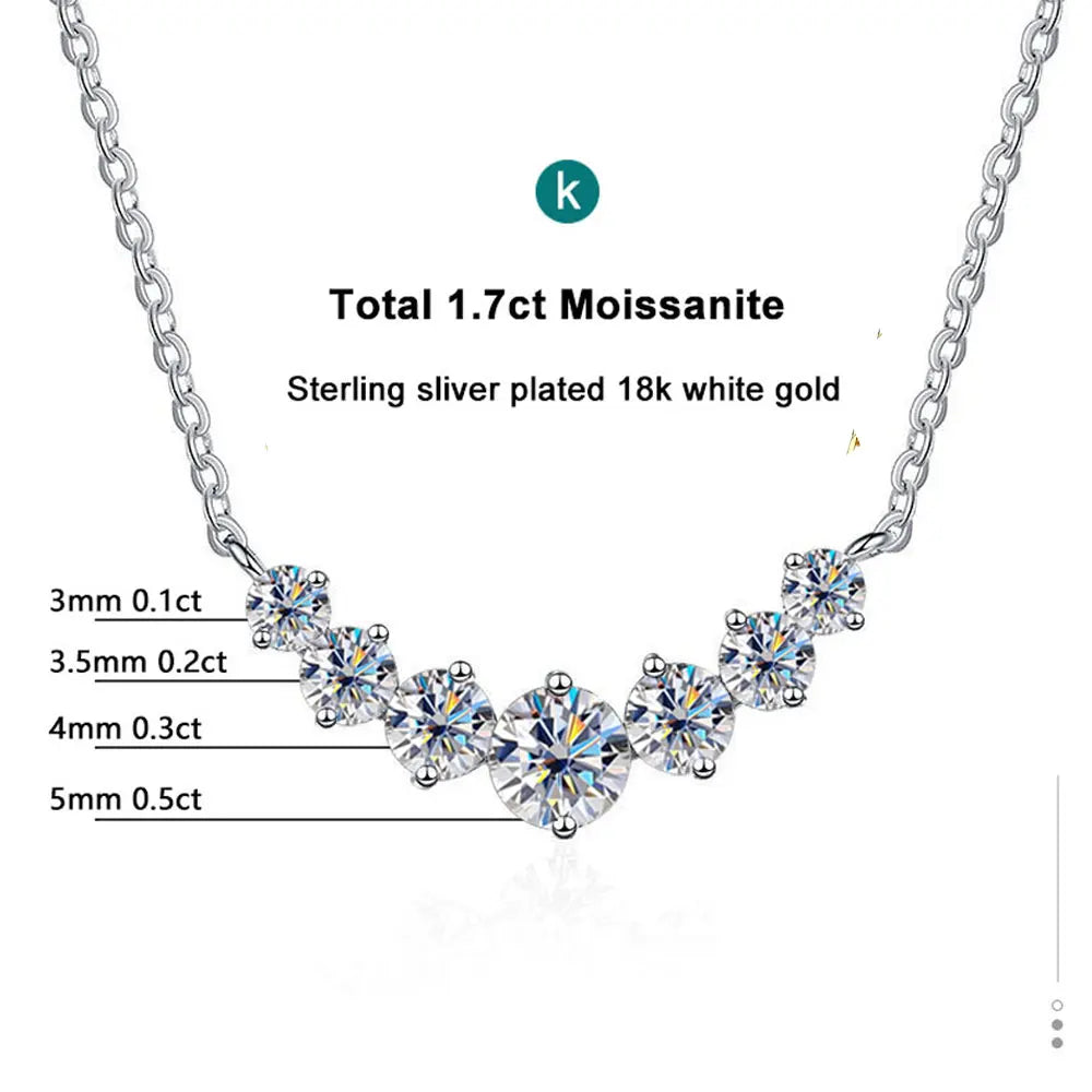 Moissanite Pendant Necklaces for Women Trendy Party Jewelry GRA Certified