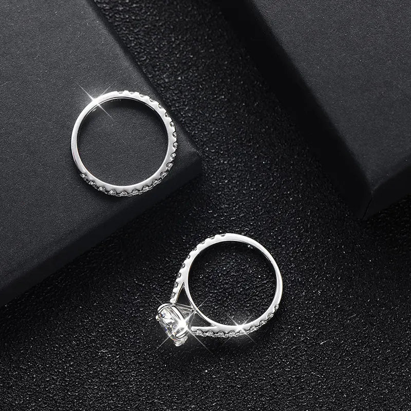 Moissanite Rings for women Sparkling Diamond Bridal Sets