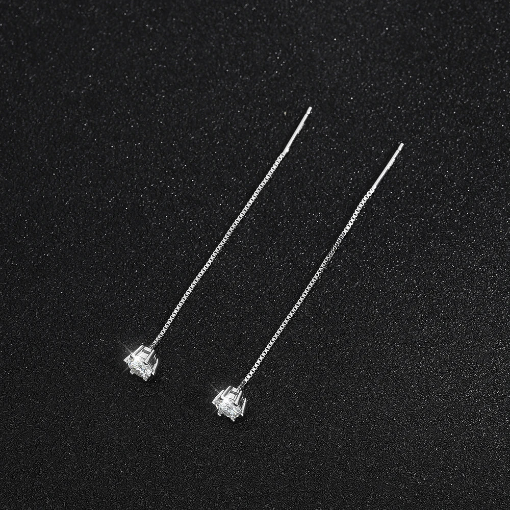 Moissanite Diamond Earring with GRA s925 Sterling Silver Ear Wire plated 18k