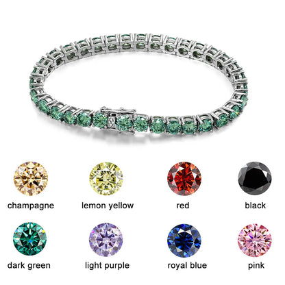 Moissanite Tennis Bracelets for Women Men Lab Diamond with GRA Wedding Jewelry 925 Sliver Bracelet