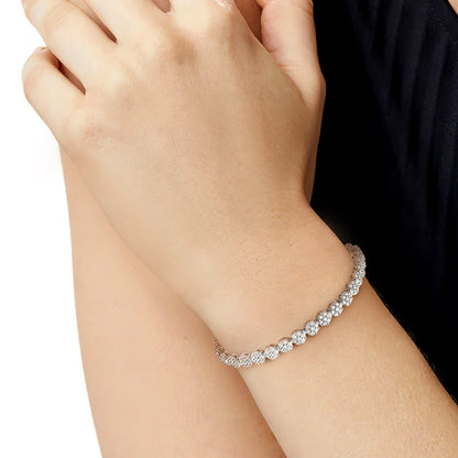 Tennis Bracelet Full Diamond GRA 925 Sterling Silver Plated White Gold for Women Man