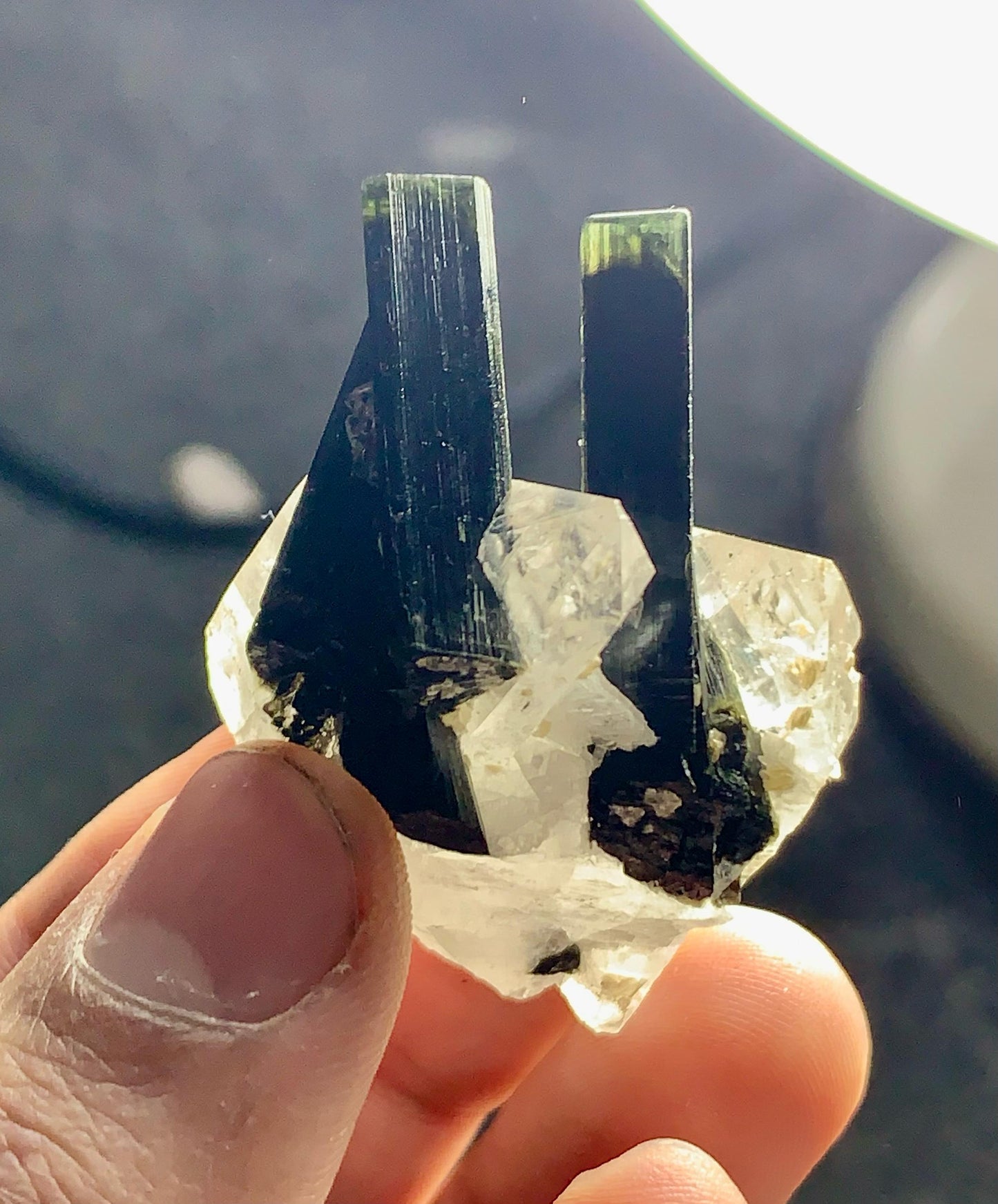 Natural Green Cap Tourmaline on Quartz from Pakistan - 32 grams