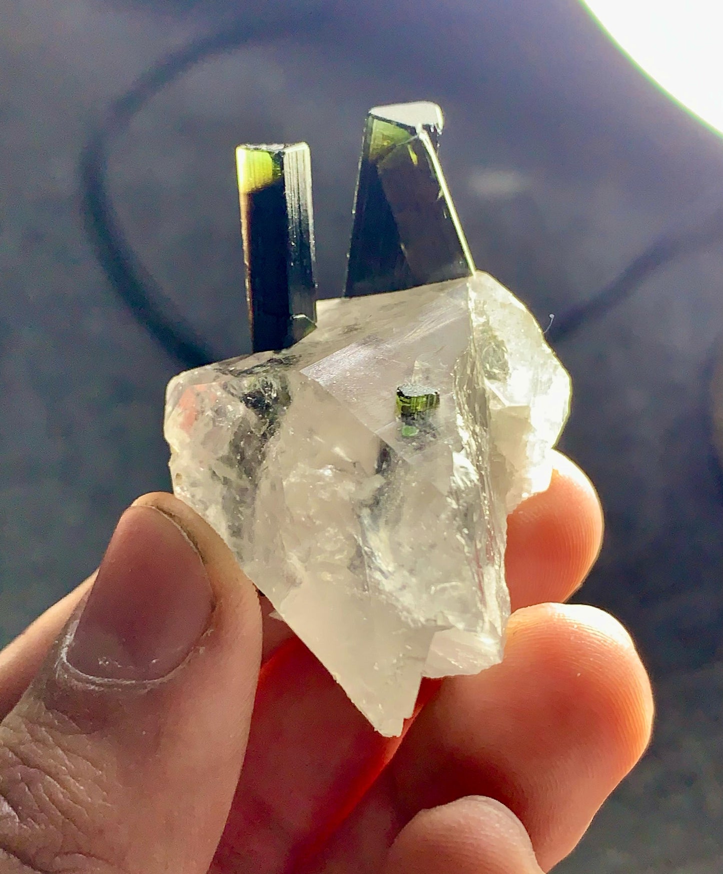 Natural Green Cap Tourmaline on Quartz from Pakistan - 32 grams