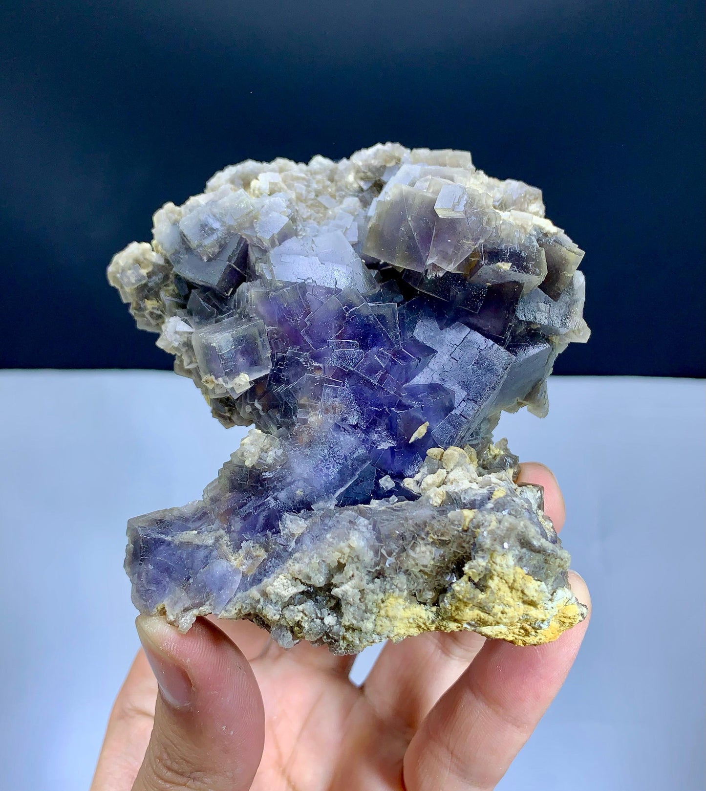 Natural Purple Cubic Phantom Fluorite Specimen from Baluchistan Pakistan - 398 grams