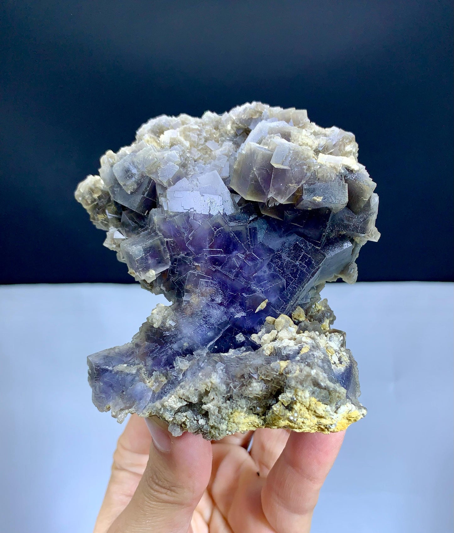 Natural Purple Cubic Phantom Fluorite Specimen from Baluchistan Pakistan - 398 grams