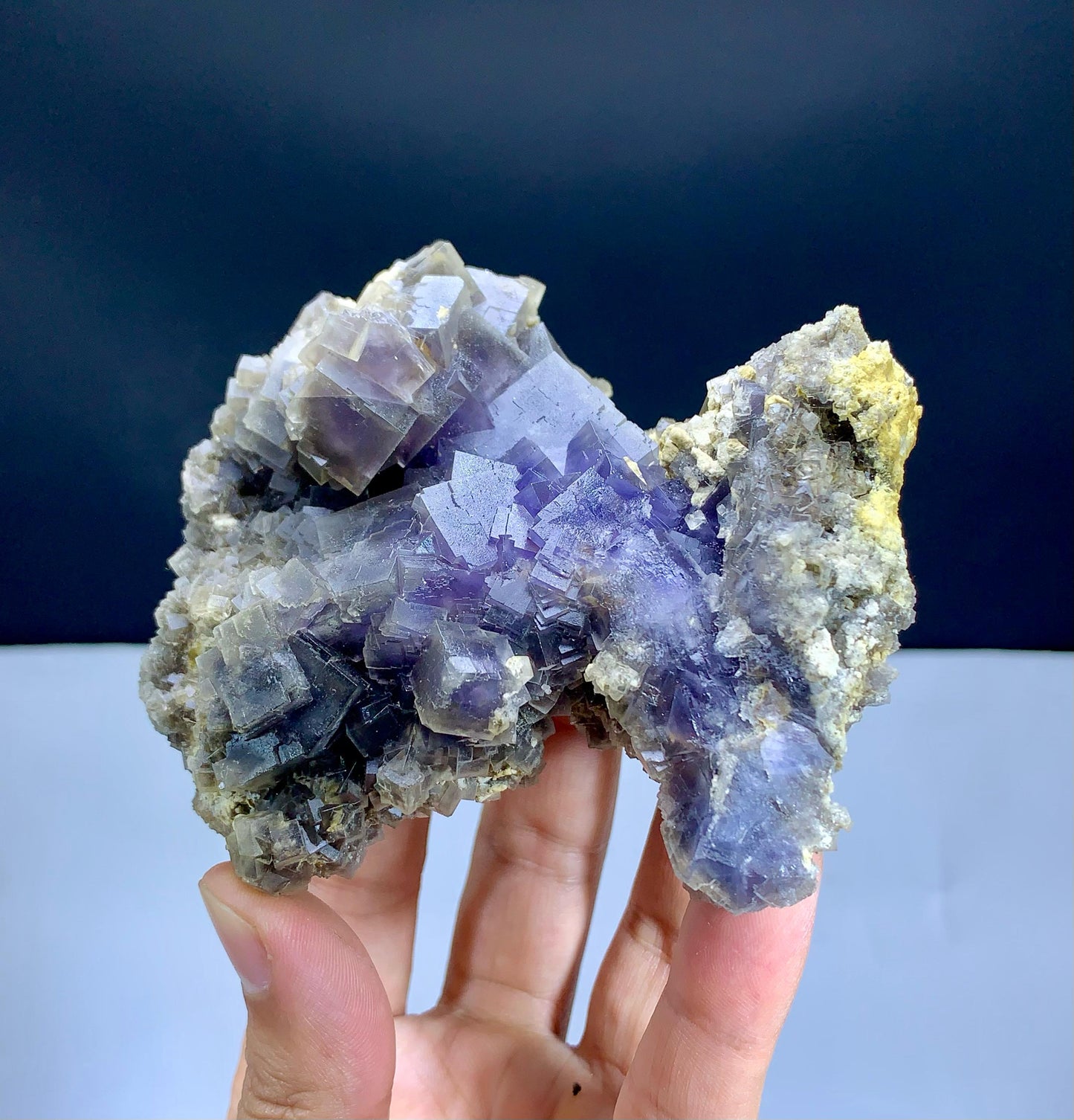 Natural Purple Cubic Phantom Fluorite Specimen from Baluchistan Pakistan - 398 grams