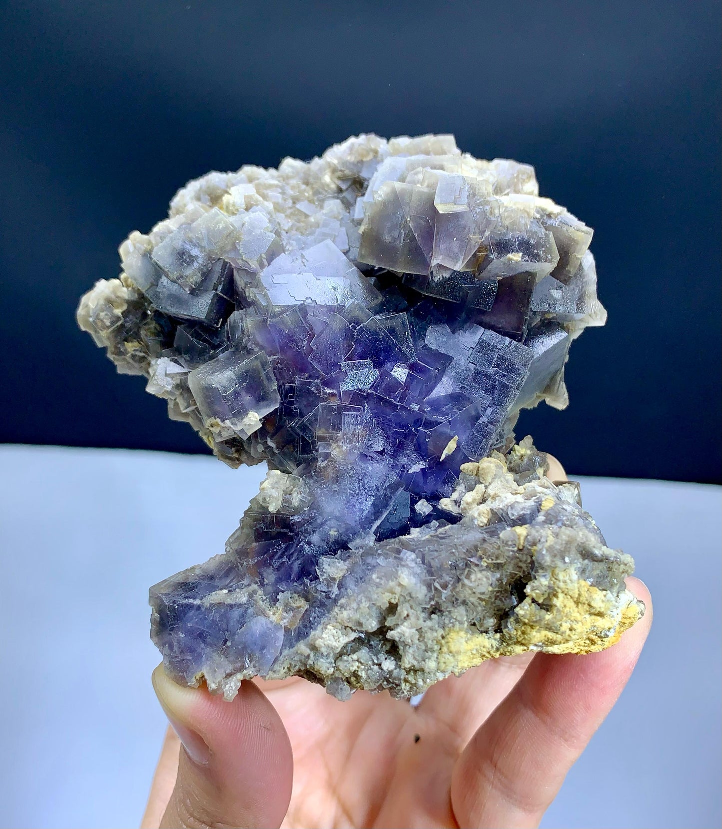 Natural Purple Cubic Phantom Fluorite Specimen from Baluchistan Pakistan - 398 grams