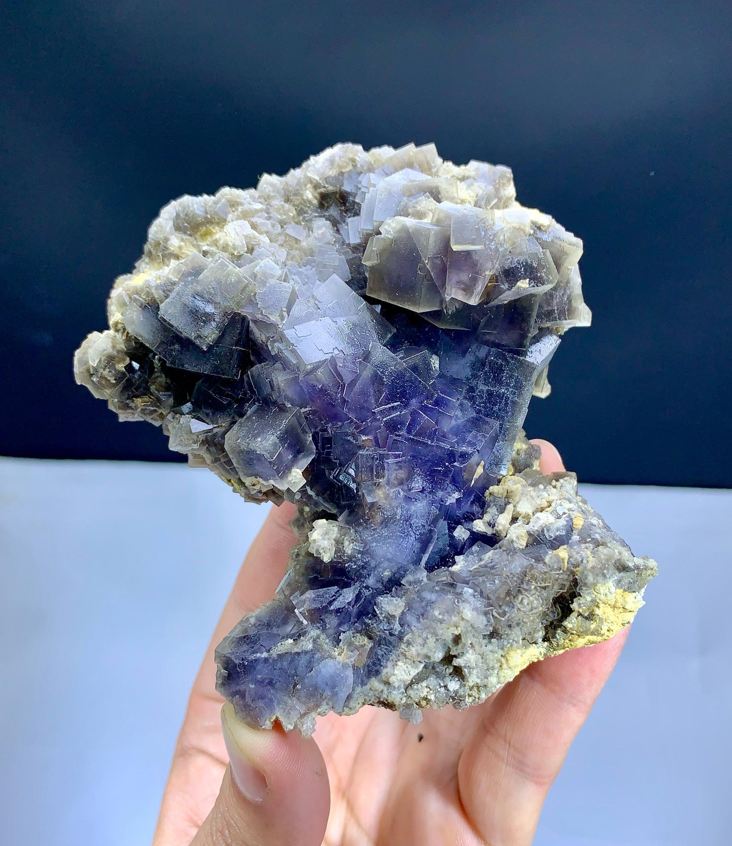 Natural Purple Cubic Phantom Fluorite Specimen from Baluchistan Pakistan - 398 grams