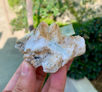 Natural Blue Aquamarine on Feldspar from Pakistan - 150 gram